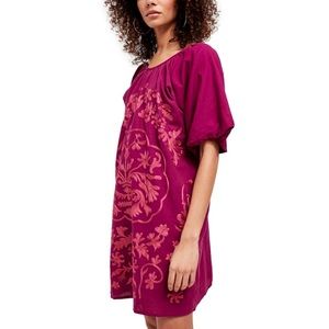 Free People NWT Small Fiona Embroidered Mini Dress